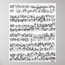 Musik-Kerbe von Johann Sebastian Bach Posterdruck