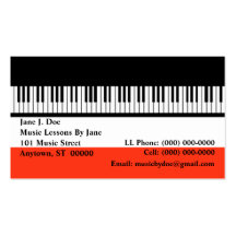 Musik-Klavier-Tastatur-Tastaturorgan Visitenkarte