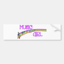 Musik-Mädchen-Regenbogen Auto Sticker