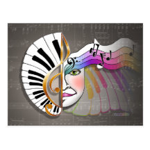 Musik-Maske POSTKARTEN