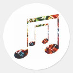 Musik-Schein-Rot Runder Aufkleber