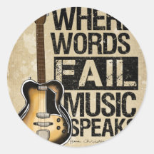 Musik spricht runde sticker