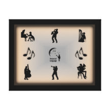 Musik-universelle Sprache wickelte Leinwand-Druck  Leinwanddruck