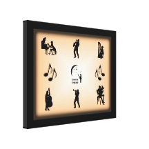 Musik-universelles Sprachgold eingewickelter Leinw Galerie Gefaltete Leinwand