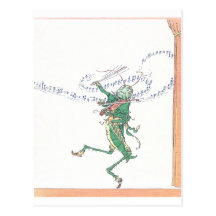 Musikalische Heuschrecke, die Violine spielt Postkarte