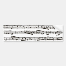 Musikalische Schwarzweiss-Anmerkungen Autoaufkleber