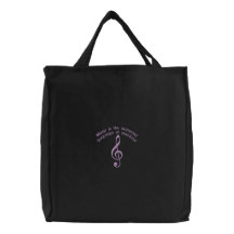 Musikalischer Clef mit Longfellow Zitat-Taschen-Ta