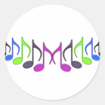 Musikalisches Symbol "M " Runder Aufkleber