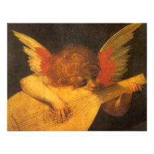 Musiker-Engel durch Rosso Fiorentino, Vintage Kuns Ankündigung