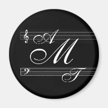 Musiker im Liebemonogrammlogo Kühlschrankmagnete