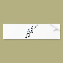 Musiknoten des blauen Schwarzen autoaufkleber