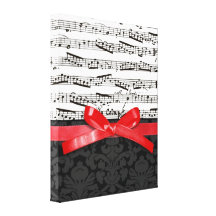 Musiknoten und Imitatrotband Gespannter Galeriedruck