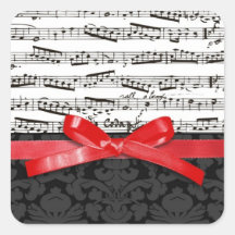 Musiknoten und Imitatrotband Sticker