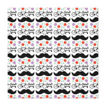 Mustache Bike Abstract Art Print Canvas Print
