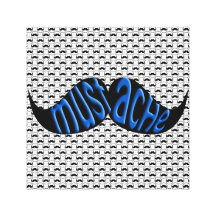 Mustache Little Man Art Print Stretched Canvas Print