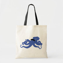 mustached Krake mit einer Monocle-Taschentasche