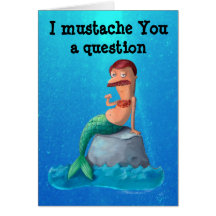 Mustached Merman Grußkarten