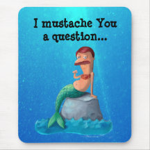 Mustached Merman Mousepads