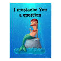 Mustached Merman Postkarte