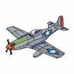 Mustang P-51 Besticktes Polo Hemd