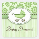 MUSTER-Babypartyaufkleber des grünen Spaziergänger
