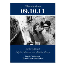 Mutige Erinnerungs-Save the Date Postkarte (Marine