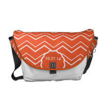 Mutige Zickzack Mandarine-orange Hochzeits-Datums- Kurier Tasche