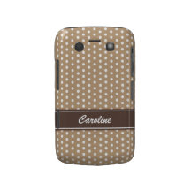 Mutiger Kasten beige und weißen Polkapunkte BlackB Blackberry Hülle
