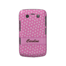 Mutiger Kasten personalisierten rosa pawprints Bla Blackberry Bold Cover