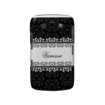 Mutiger Kasten schwarzen Damast personalisierten B Case-Mate Blackberry Hülle