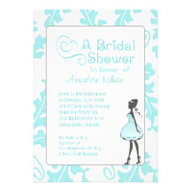 Mutiges botanisches Blatt-Brautparty-Aqua-Blau Personalisierte Einladungen