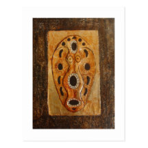 Mutter Africa_African Kunst-Masken-Postkarte