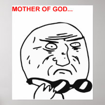 Mutter des Gott-Raserei-Gesichts-Comic Meme Plakate