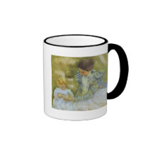 Mutter, die mit ihrem Kind spielt. c.1897, Mary Ca Teetasse