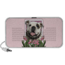 Mutter-Tag - rosa Tulpen - Bulldogge Notebook Lautsprecher