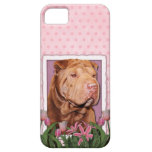 Mutter-Tag - rosa Tulpen - Chinese Shar Pei glückl iPhone 5 Etuis