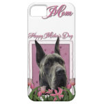 Mutter-Tag - rosa Tulpen - Deutsche Dogge - Grau iPhone 5 Schutzhüllen