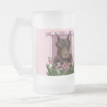Mutter-Tag - rosa Tulpen - Dobermann - Rot - felsi Teetasse
