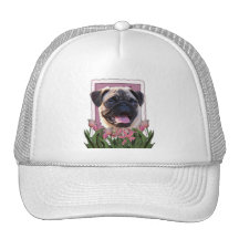 Mutter-Tag - rosa Tulpen - Mops Baseballcap