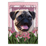 Mutter-Tag - rosa Tulpen - Mops Karten