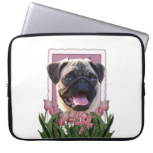 Mutter-Tag - rosa Tulpen - Mops Laptop Schutzhülle