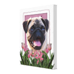 Mutter-Tag - rosa Tulpen - Mops Galerie Falt Leinwand