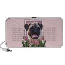 Mutter-Tag - rosa Tulpen - Mops Mp3 Lautsprecher