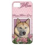 Mutter-Tag - rosa Tulpen - sibirischer Husky iPhone 5 Hülle