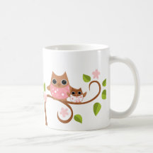 Mutter-und Baby-Eulen Tee Tasse