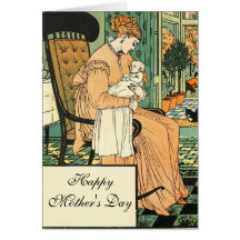 Mutter und Baby, Vintag Karten