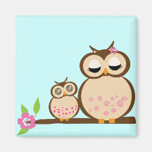 Mutter- und Babyeulenmagnet Magnets