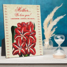 Mutter wir Liebe Sie Tiger-Weihnachtslilien Fotoplatten