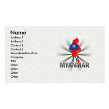 Myanmar-Flaggen-Karte 2,0 Visitenkarte