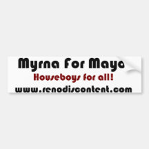 Myrna der Minx für Bürgermeister von Reno Auto Sticker
